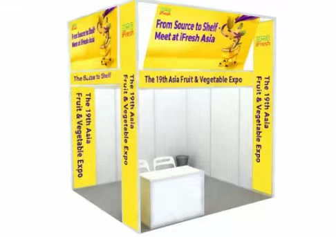 Illustration of the iFresh standard 9 sqm exhibition stand